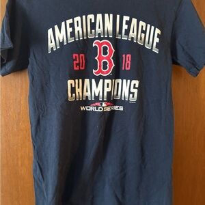 MLB Boston Red Sox Blue and Red Short Sleeve Tee